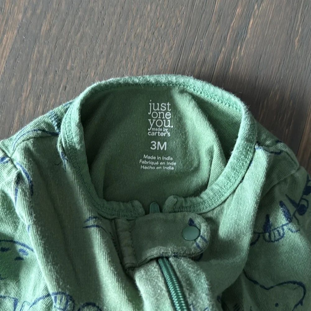Just One You by Carter’s Green Dinosaur Footie Sleeper Baby 3M